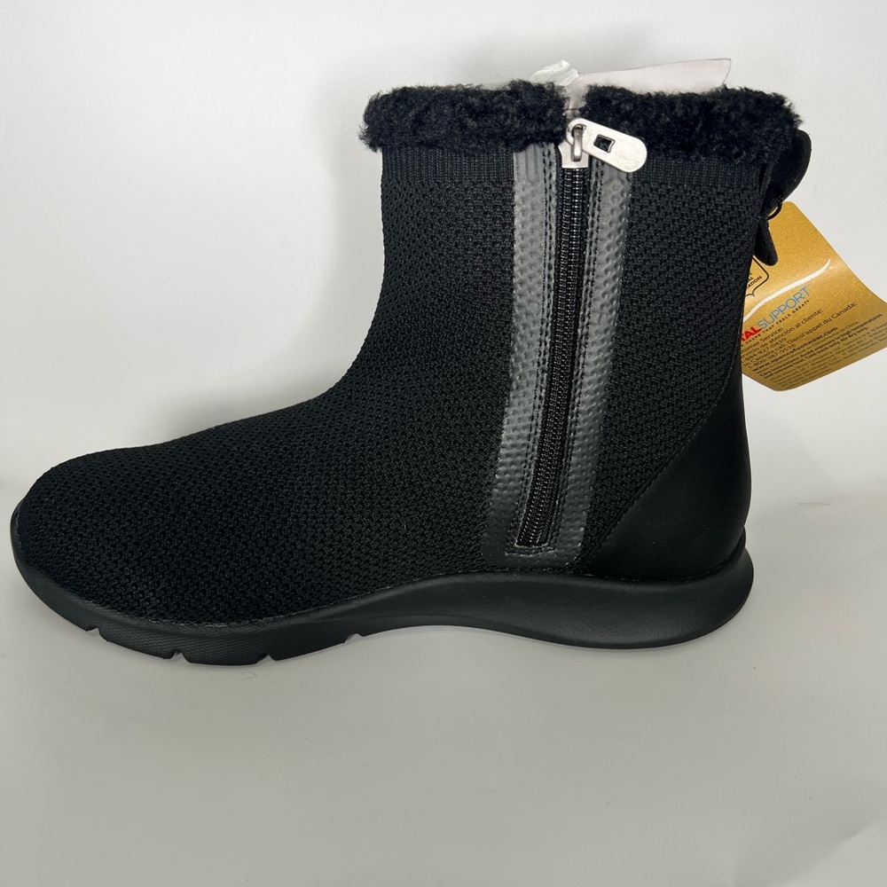Spenco Waco Women’s Cozy Winter Black Ankle Boots with Fur Lining NWB - 8.5B - Picture 6 of 11
